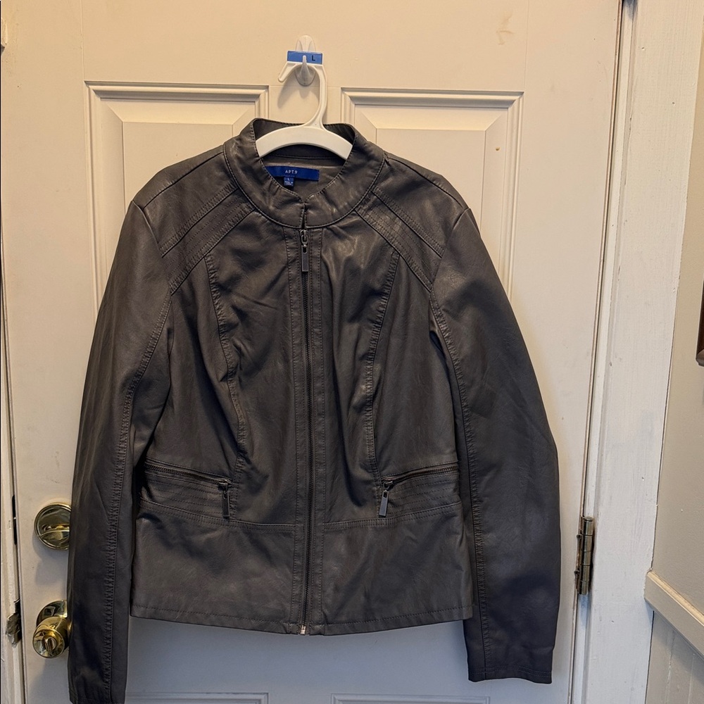 Apt. 9 Women's Charcoal Leather Jacket